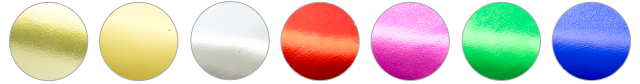 ゴールド・マットゴールド・シルバー・レッド・ピンク・グリーン・ブルー